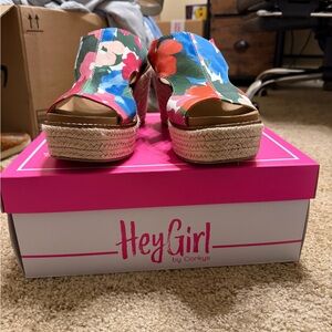 Corkys Floral Wedge Sandals